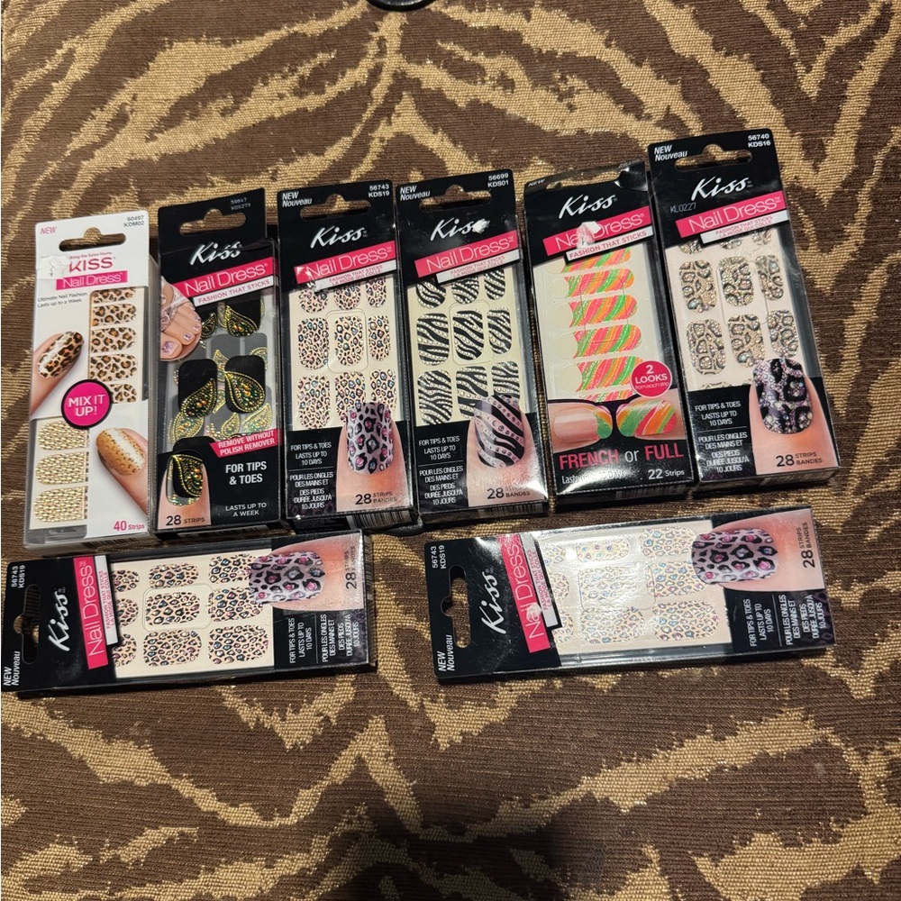 Kiss Nail Dress Stickers - Leopard, Zebra, and Stripes